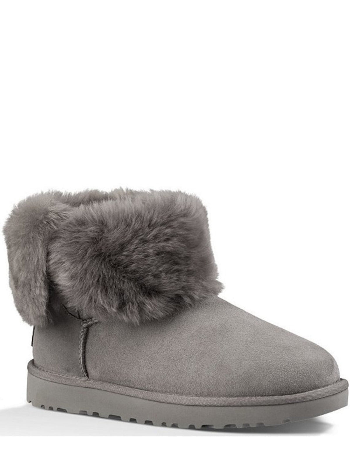 UGG Womens Grey Gray Cushioned Bailey Button Ii Leather Snow Boots 5