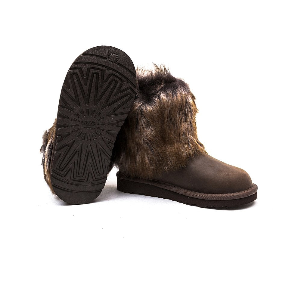 Ugg Kids Ellee Leather Boots Black