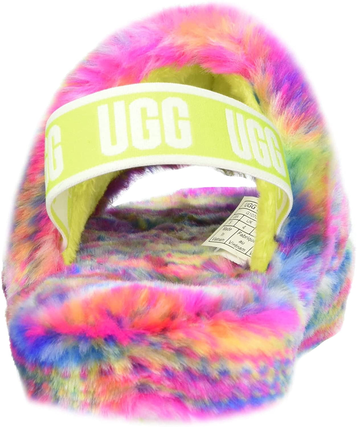 UGG Unisex-Child K Fluff Yeah Pixelate Slipper Big Kid 8-12 Years 6 Big Kid White
