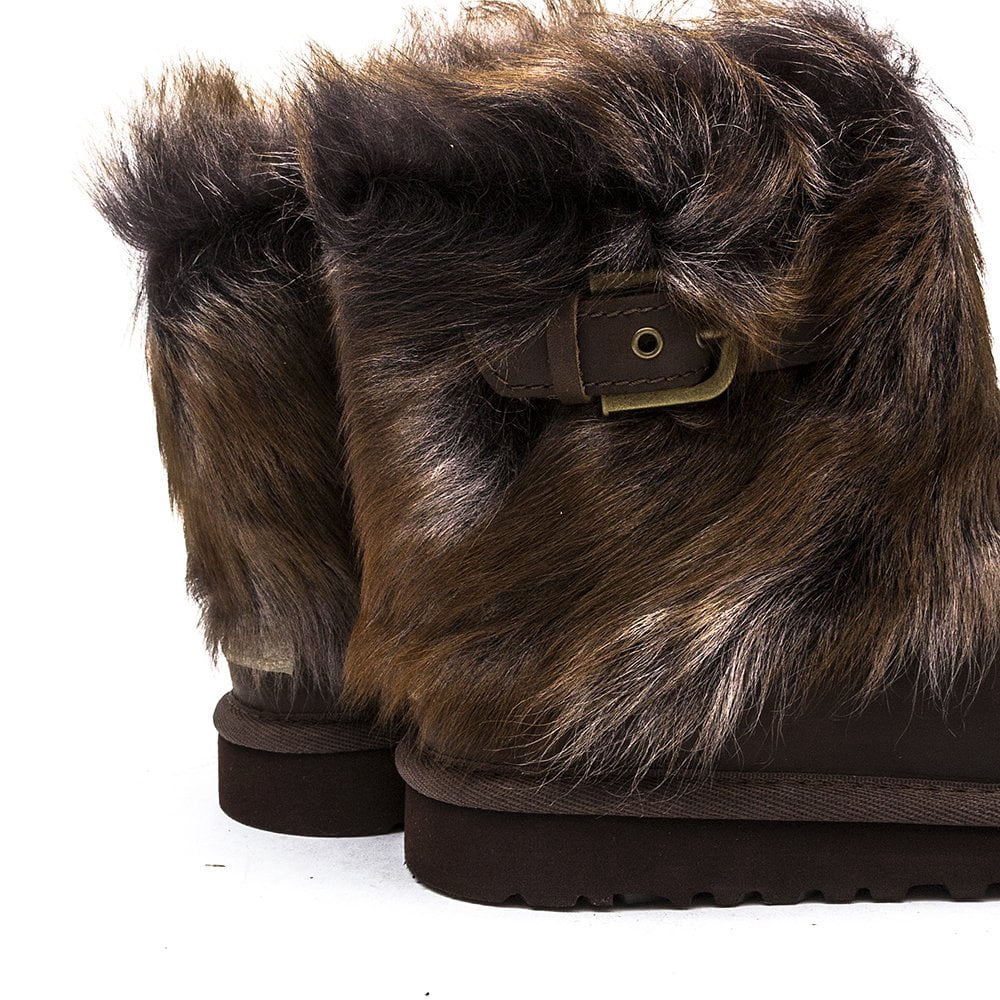 Ugg Kids Ellee Leather Boots Chocolate