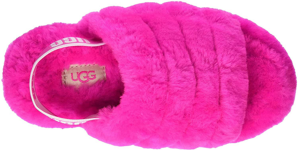 UGG Unisex-Child Fluff Yeah Slide Slipper Big Kid 8-12 Years 6 Big Kid Rock Rose