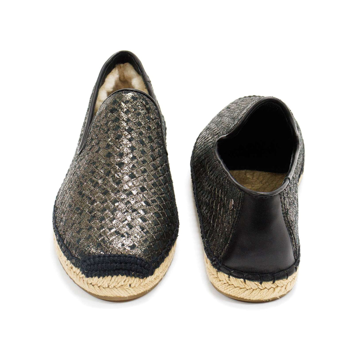 Womens Ugg Sandrinne Metallic Basket Black 1010196-BLK