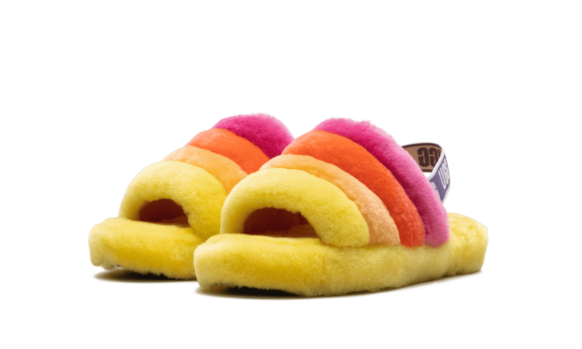 UGG GRADE SCHOOL Fluff Yeah Slide GS "Yellow Rainbow" 1116157K YRNB 1116157K YRNB from Stadium Goods