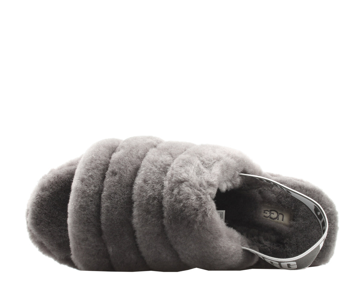 UGG Women's Fluff Yeah Slide in Charcoal, 11 US