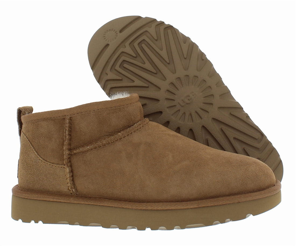 UGG Classic Ultra Mini Boot Suede Womens Shoes Size 10, Color: Chestnut