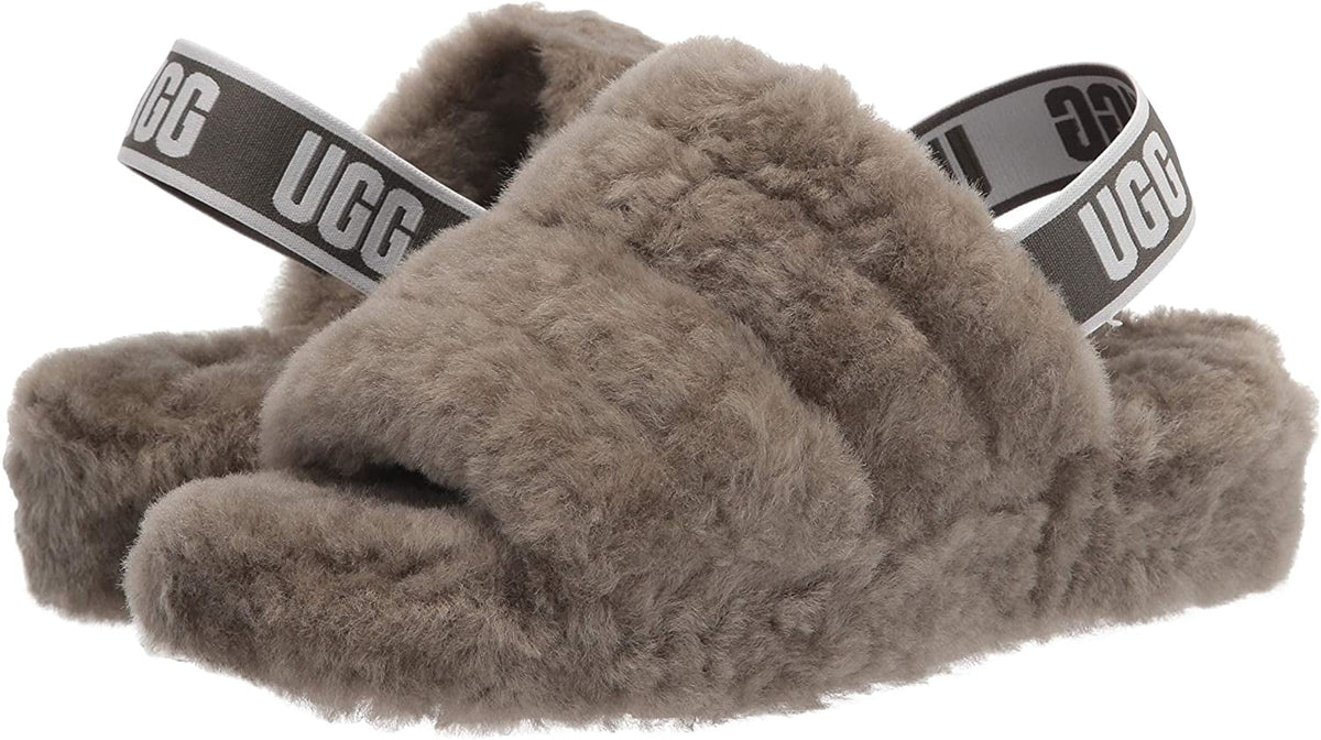 UGG Womens Fluff Yeah Slide Slipper 12 Burnt Olive