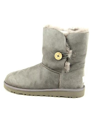 Big Kids Ugg Bailey Button Grey Boot 5991K-GREY
