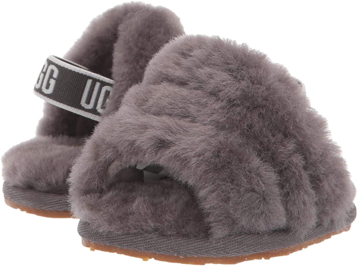 UGG Toddlers' Fluff Yeah Slide in Charcoal, 6 US