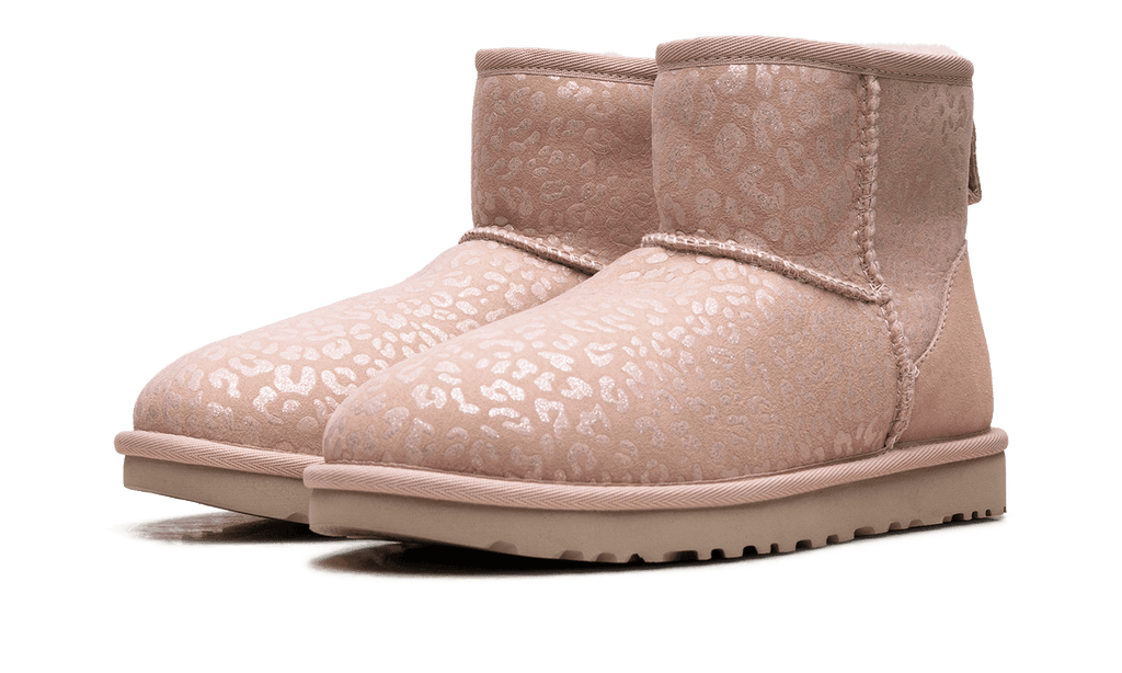 UGG WOMENS Classic Mini Womens "Snow Leopard Fleece Lined Pink" 1113494 QRT 1113494 QRT from Stadium Goods