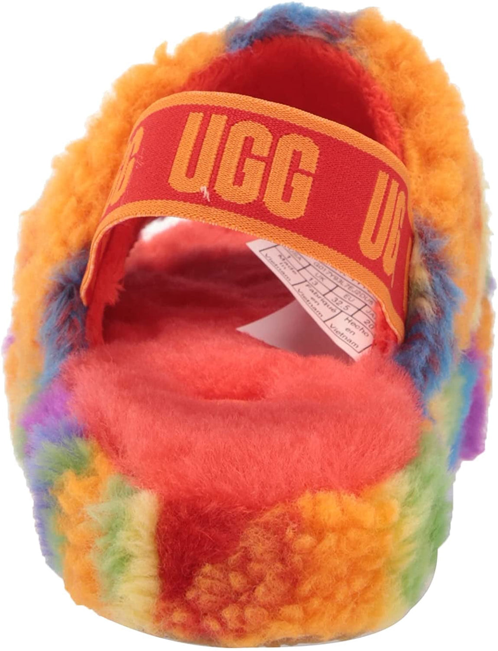 UGG Unisex-Child T Fluff Yeah Slide Cali Collage Slipper Little Kid 4-8 Years 3 Little Kid Rainbow Stripes