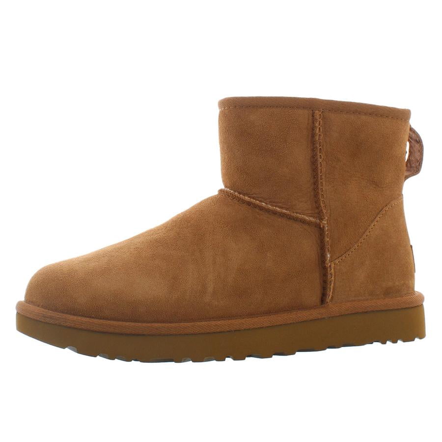 Ugg Women's Classic Mini II Leather Chestnut Ankle-High Suede Boot - 7M