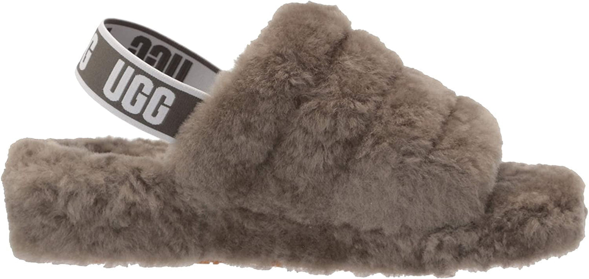 UGG Womens Fluff Yeah Slide Slipper 12 Burnt Olive