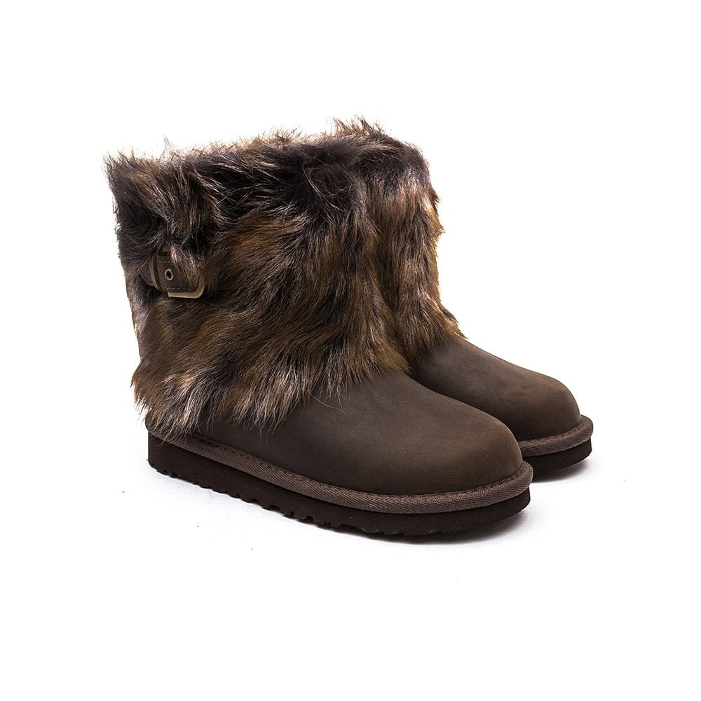 Ugg Kids Ellee Leather Boots Black