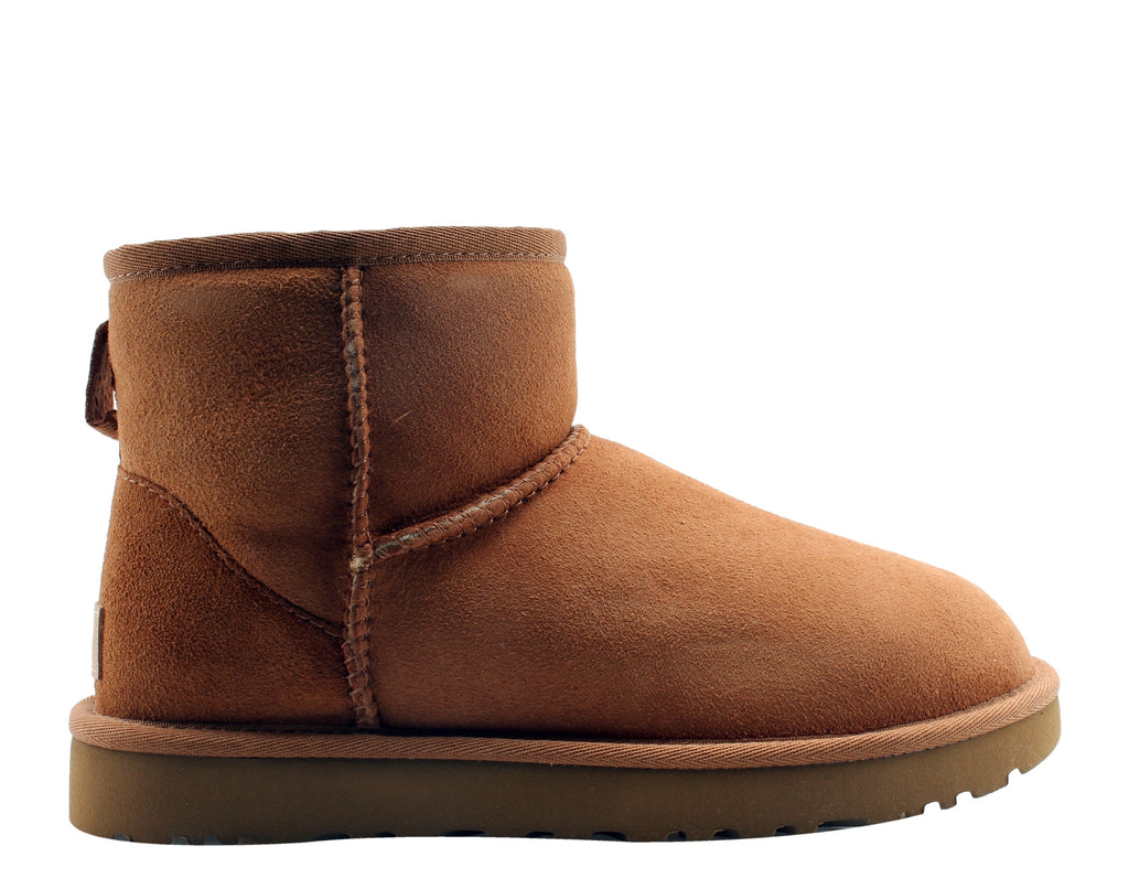 Ugg Women's Classic Mini II Leather Chestnut Ankle-High Suede Boot - 7M