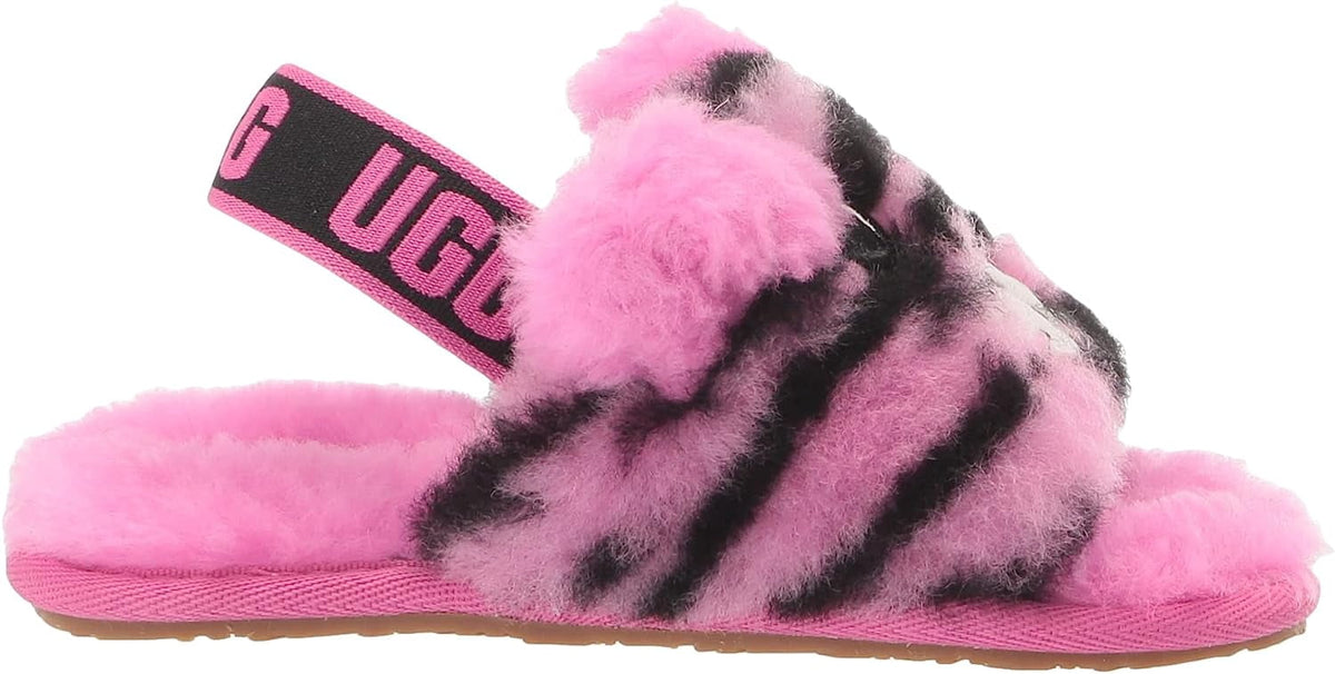 Toddler's UGG Fluff Yeah Slide Tiger Stuffie Carnation (1124940T-CRNT) - 10