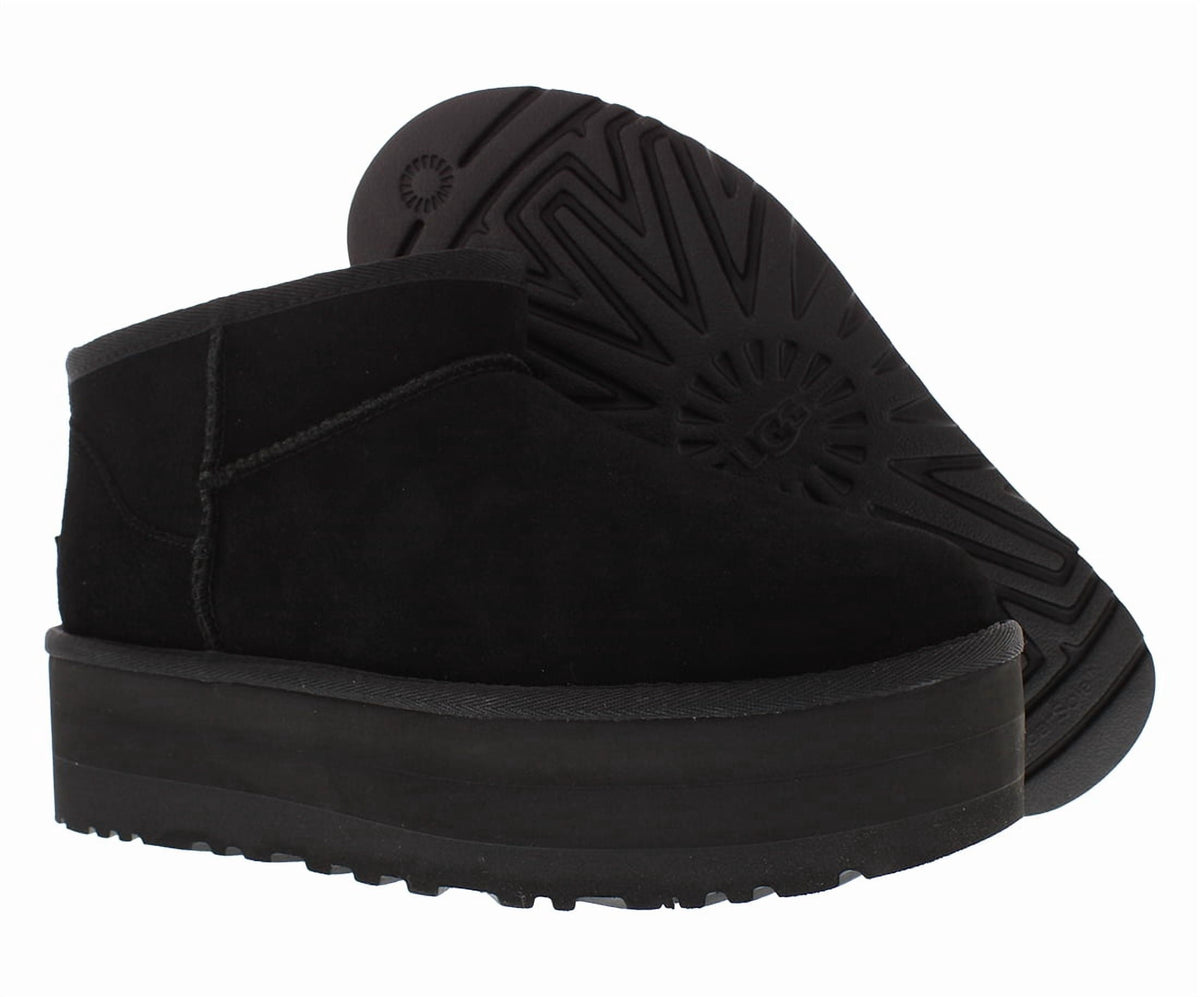 UGG Classic Ultra Mini Platform Boot Suede Womens Shoes Size 11, Color: Black