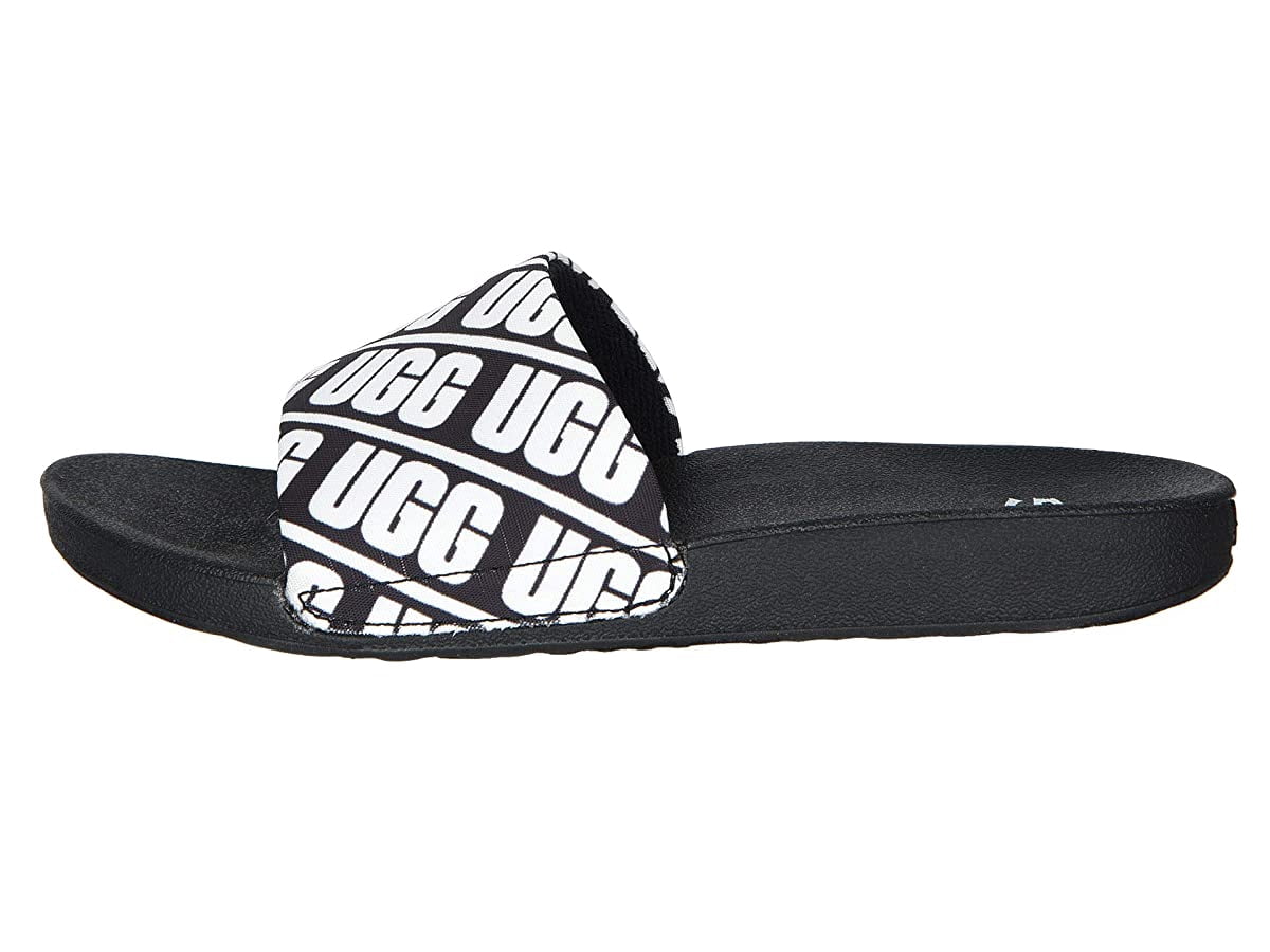 UGG Kids Beach Slide (Toddler/Little Kid/Big Kid) Black/White