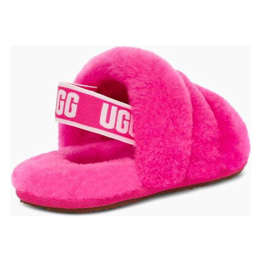UGG Toddler Girls Pink Sheepskin Fluff Yeah Slides