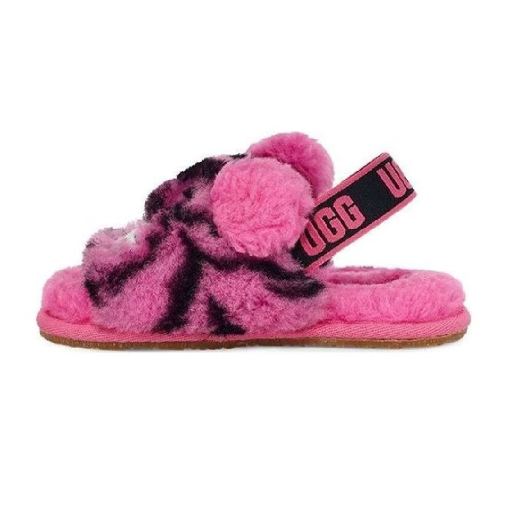 Toddler's UGG Fluff Yeah Slide Tiger Stuffie Carnation (1124940T-CRNT) - 10