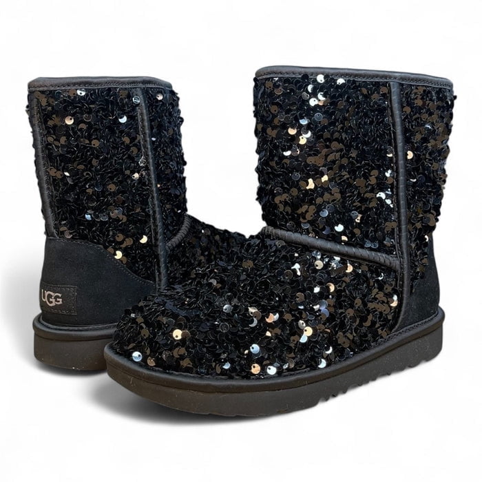 UGG Girls' Classic Short Chunky Sequin Boots