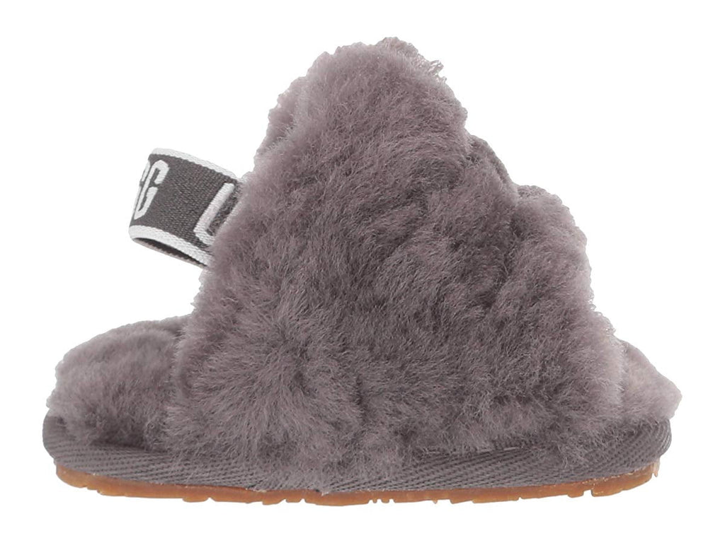 Infant UGG Fluff Yeah Slide Charcoal (1098577I-CHRC) - 3