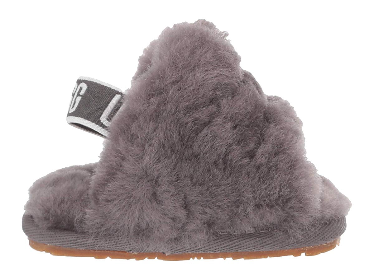 Infant UGG Fluff Yeah Slide Charcoal (1098577I-CHRC) - 3