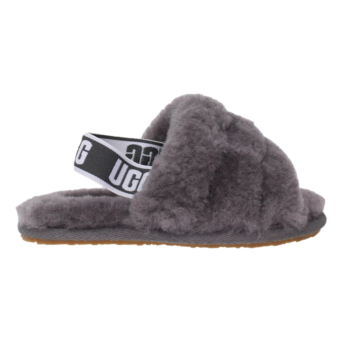 UGG Toddlers' Fluff Yeah Slide in Charcoal, 6 US
