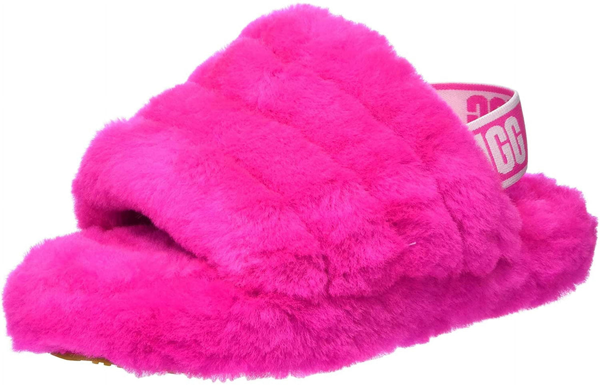 UGG Unisex-Child Fluff Yeah Slide Slipper Big Kid 8-12 Years 6 Big Kid Rock Rose