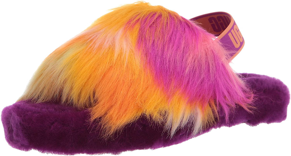 UGG Unisex-Child K Fluff Yeah Slide Tie Dye Slipper Big Kid 8-12 Years 6 Big Kid Berrylicious