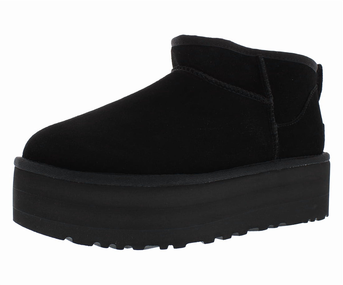 UGG Classic Ultra Mini Platform Boot Suede Womens Shoes Size 11, Color: Black