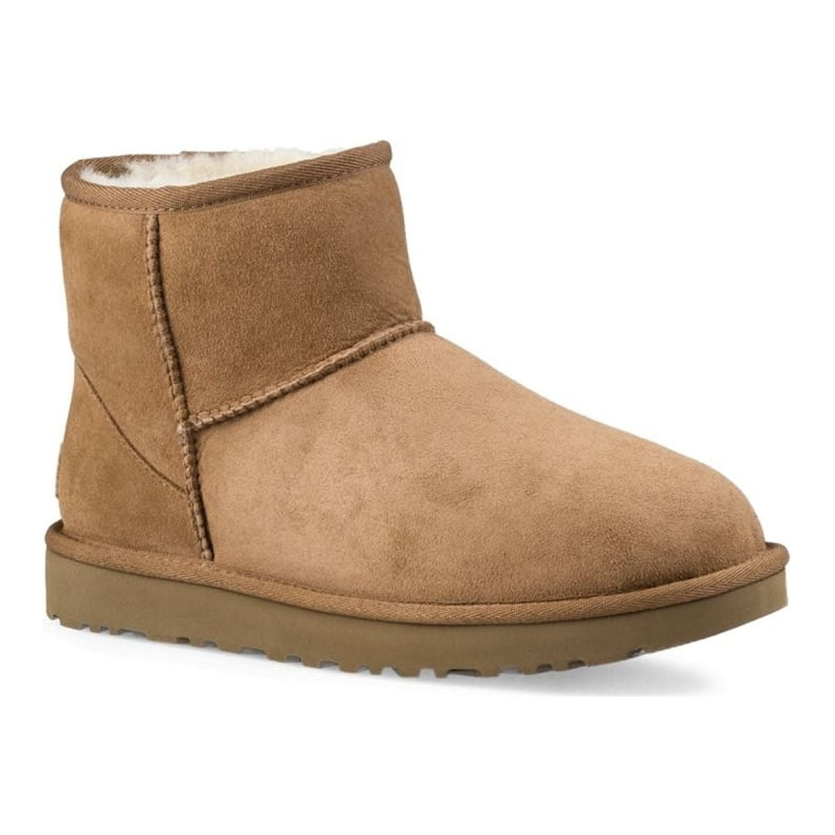 Ugg Women's Classic Mini II Leather Chestnut Ankle-High Suede Boot - 7M