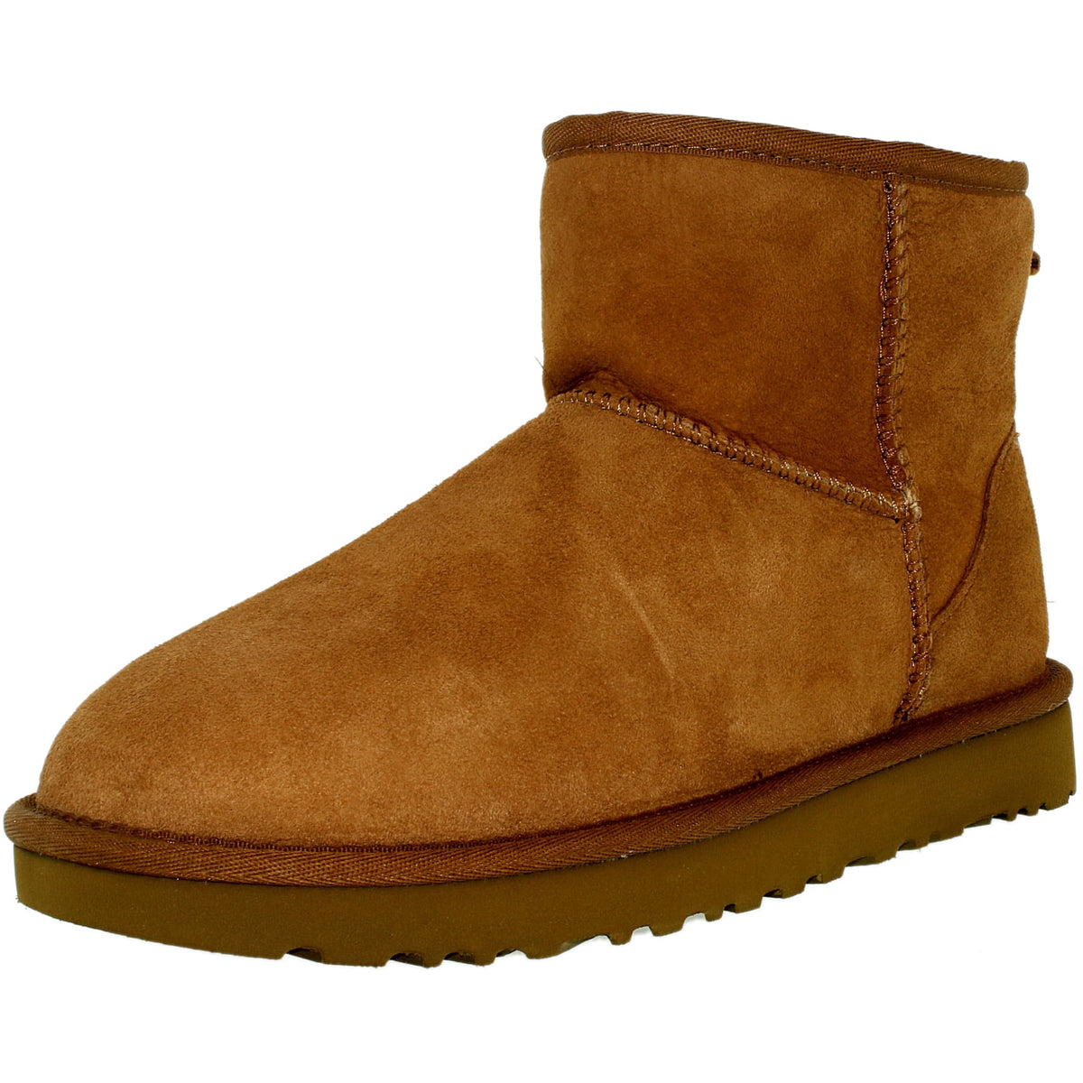 Ugg Women's Classic Mini II Leather Chestnut Ankle-High Suede Boot - 7M