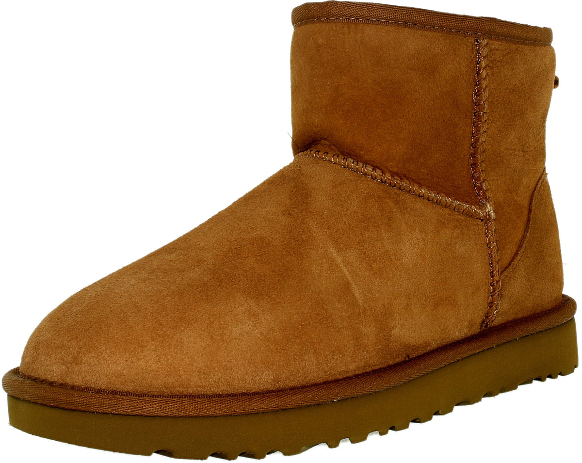 Ugg Women's Classic Mini II Leather Chestnut Ankle-High Suede Boot - 7M