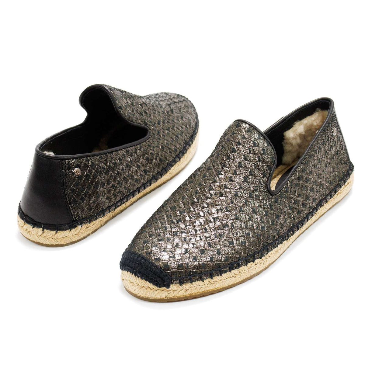 Womens Ugg Sandrinne Metallic Basket Black 1010196-BLK