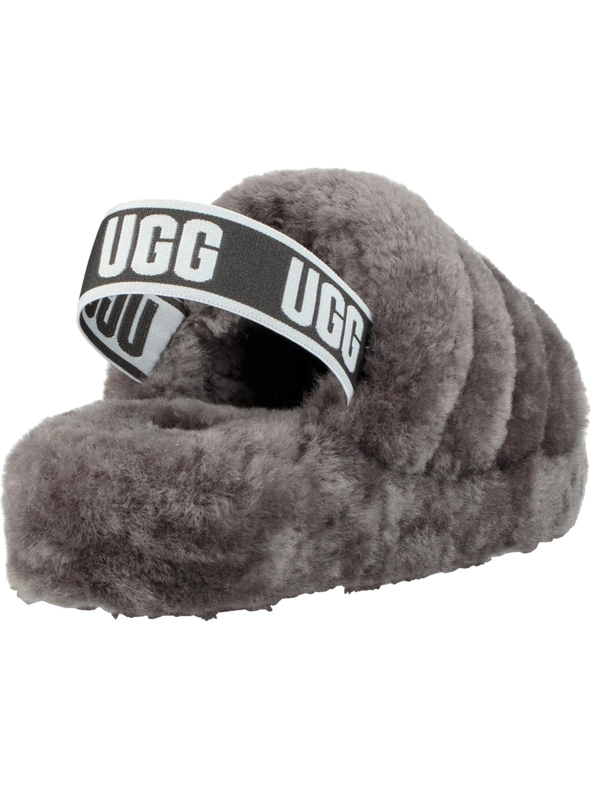 UGG Women's Fluff Yeah Slide in Charcoal, 11 US