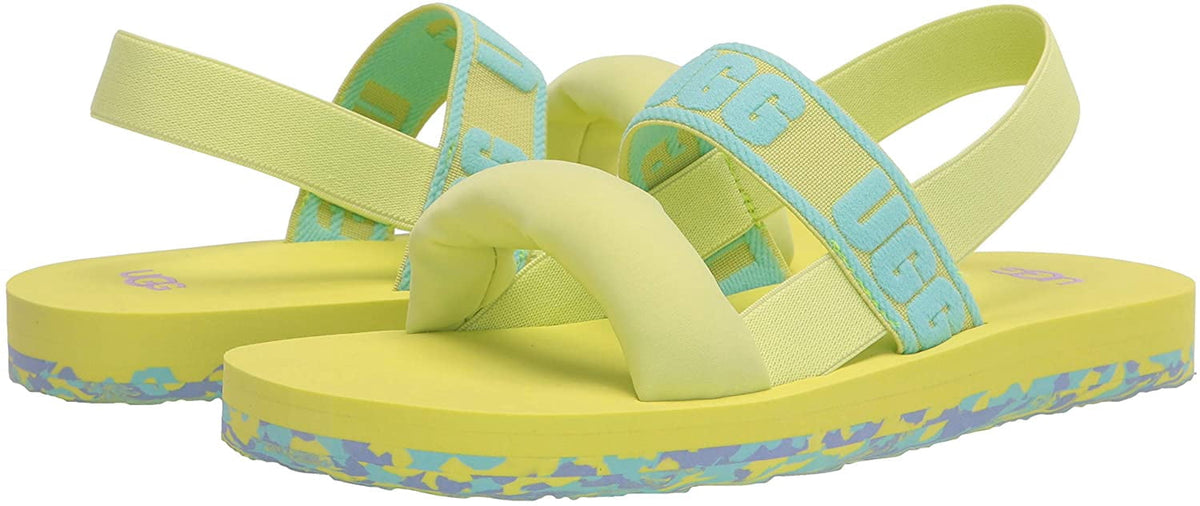 UGG Unisex-Child K Zuma Sling Flat Sandal Big Kid 8-12 Years 5 Big Kid Pollen Paint Swirl
