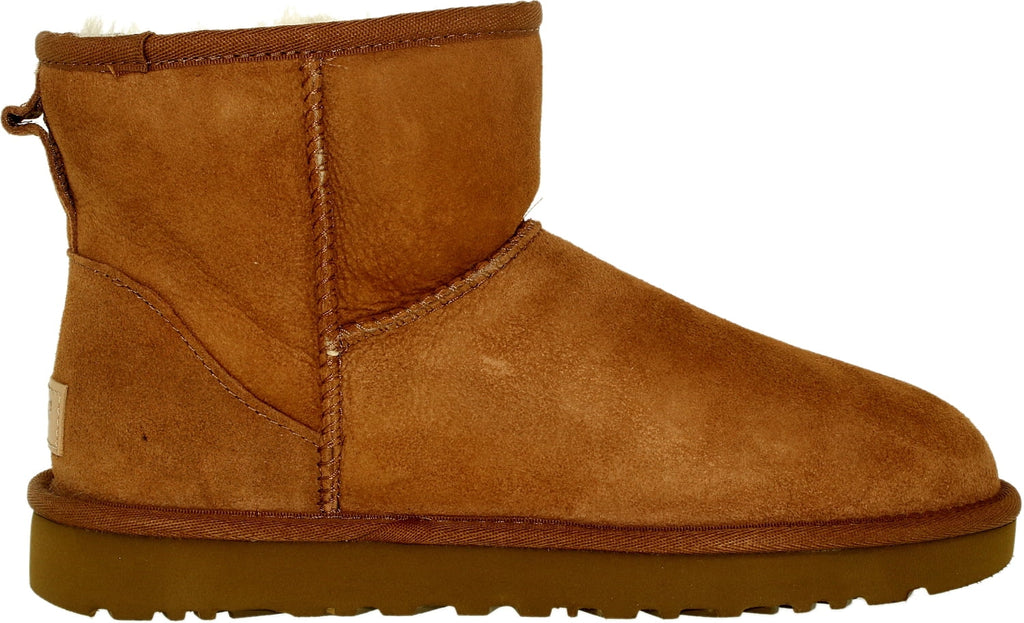 Ugg Women's Classic Mini II Leather Chestnut Ankle-High Suede Boot - 7M
