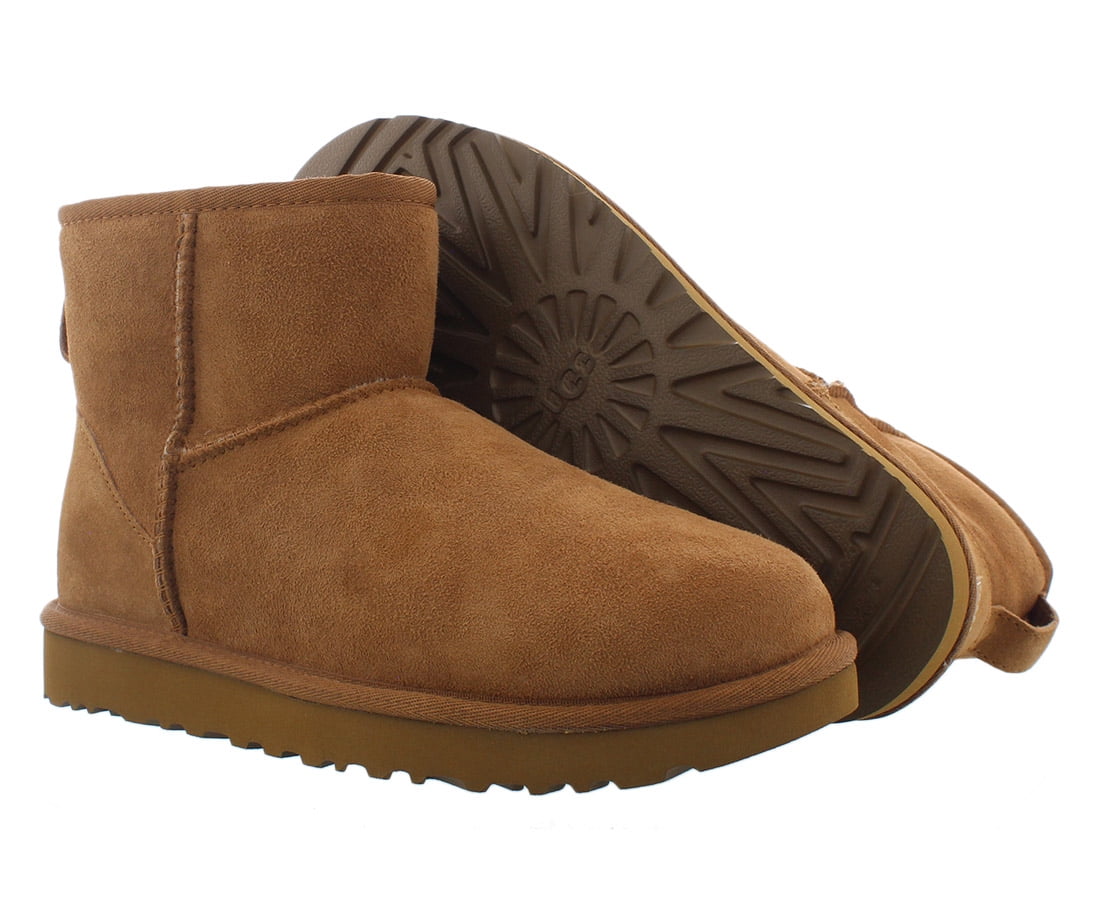 Ugg Women's Classic Mini II Leather Chestnut Ankle-High Suede Boot - 7M