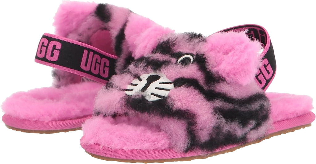 Toddler's UGG Fluff Yeah Slide Tiger Stuffie Carnation (1124940T-CRNT) - 10