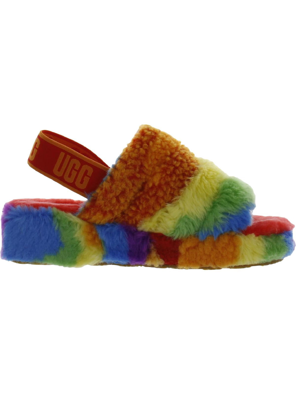 Women's UGG Fluff Yeah Slide Cali Collage Rainbow Stripes (1120002-RSTR) - 5