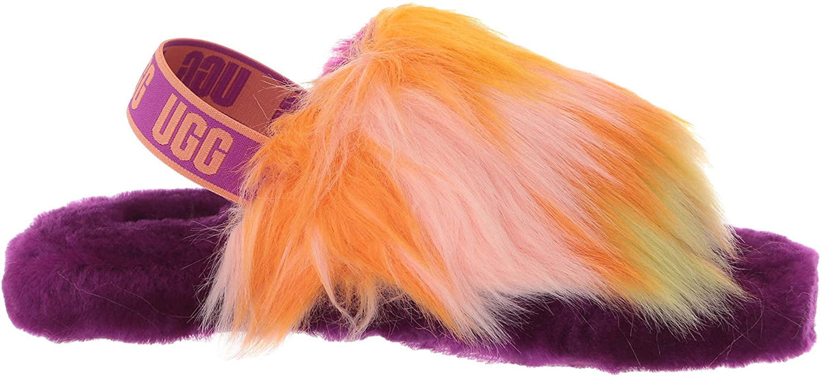 UGG Unisex-Child K Fluff Yeah Slide Tie Dye Slipper Big Kid 8-12 Years 5 Big Kid Berrylicious